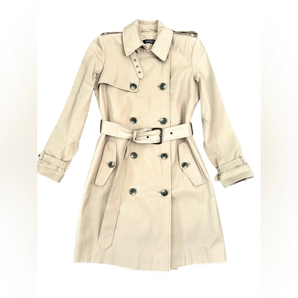 Ralph Lauren Women's Trench Coat Cotton Blend - Picture 15 of 16